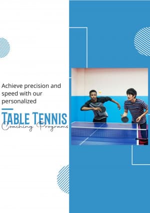 Table Tennis Academies promotional poster