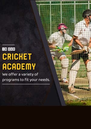 Cricket Academies marketing poster