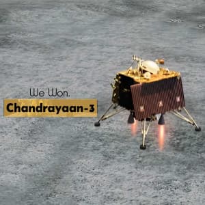 Chandrayaan 3 Land Successfully Social Media poster