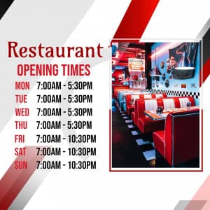 Opening Hours Social Media poster