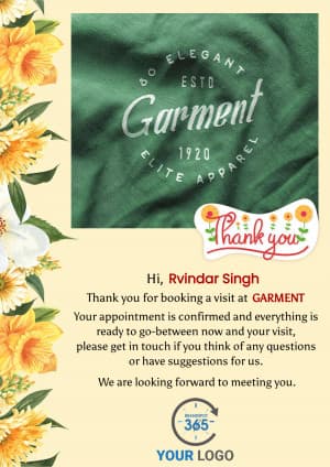 Thank You For Appointment custom template