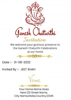Ganesh Darshan Invitation poster Maker