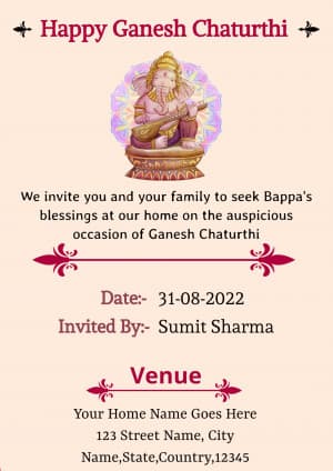 Ganesh Darshan Invitation facebook template