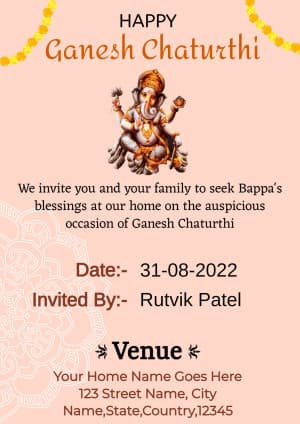 Ganesh Darshan Invitation Social Media template