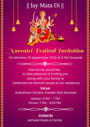 Navratri Invitation Instagram banner