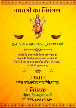 Navratri Invitation Social Media template