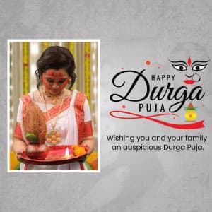 Durga Puja Wishes Template Social Media poster