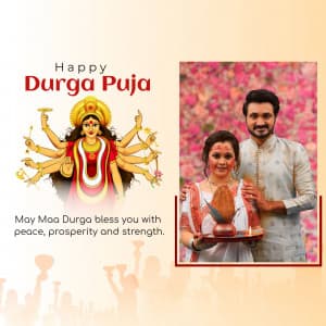 Durga Puja Wishes Template marketing flyer