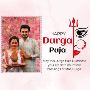 Durga Puja Wishes Template marketing poster