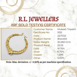Gold Testing Certificate poster Maker
