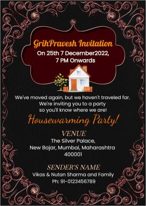 Home Inauguration (Invitation) Instagram Post template