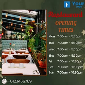 Opening Hours Social Media template