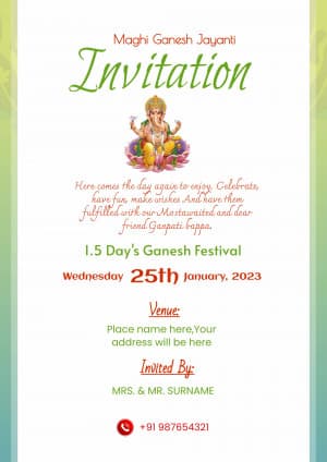 Ganesh Darshan Invitation flyer