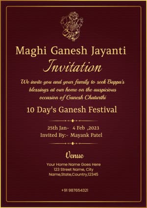 Ganesh Darshan Invitation Instagram banner