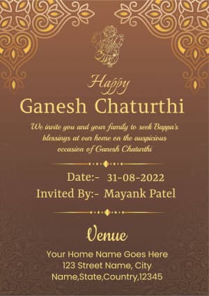Ganesh Darshan Invitation template