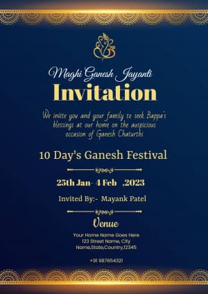 Ganesh Darshan Invitation custom template