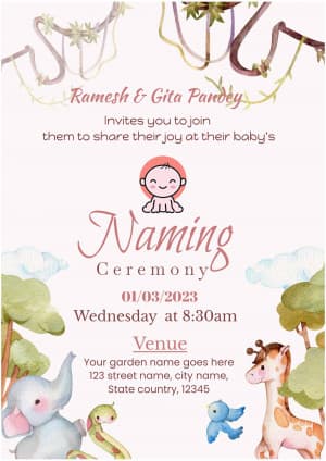 Naming Ceremony (Invitation) greeting image