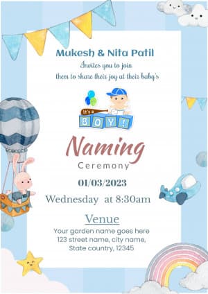 Naming Ceremony (Invitation) marketing poster