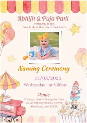 Naming Ceremony (Invitation) Social Media poster