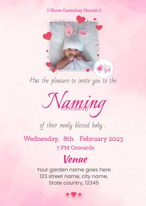 Naming Ceremony (Invitation) advertisement template