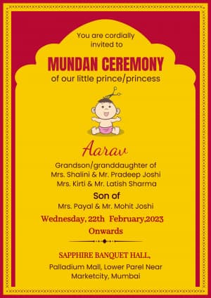 Mundan Ceremony (Invitation) marketing poster