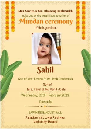 Mundan Ceremony (Invitation) Facebook Poster