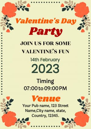 Valentine's Day Invitation facebook template