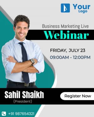 Webinar Template marketing poster