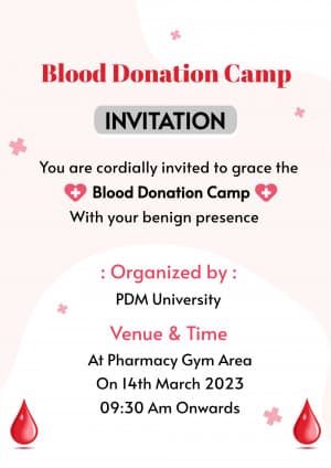 Blood Donation Invitation creative template