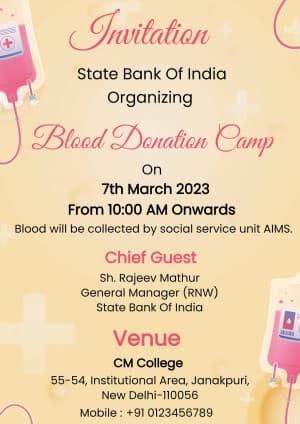 Blood Donation Invitation whatsapp status template