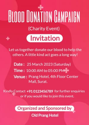 Blood Donation Invitation Facebook Poster