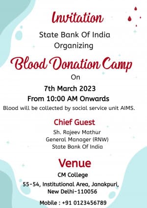 Blood Donation Invitation poster Maker