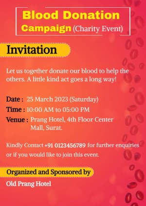 Blood Donation Invitation facebook ad banner
