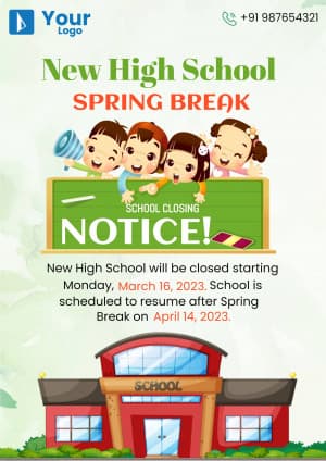 School Notice Facebook Poster