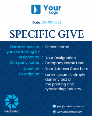 Specific Give poster