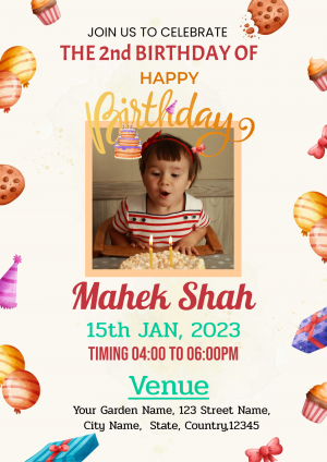 Birthday Invitation facebook ad banner