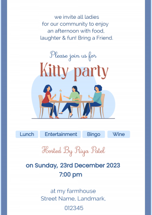 Kitty Party Invitation facebook template