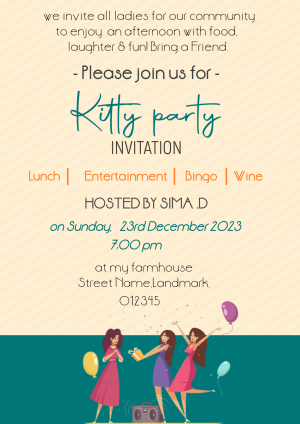 Kitty Party Invitation template
