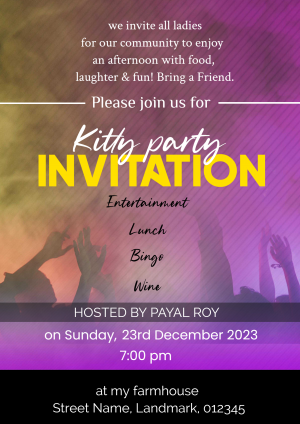 Kitty Party Invitation flyer