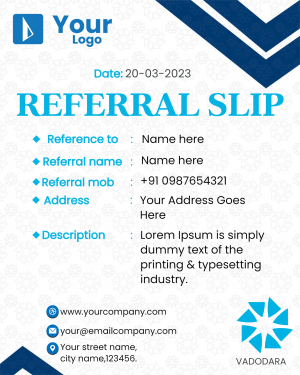 Referral slip custom template