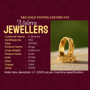 Gold Testing Certificate flyer