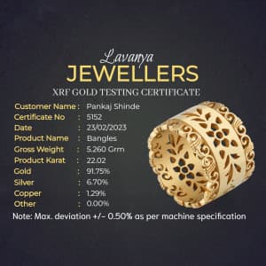 Gold Testing Certificate custom template