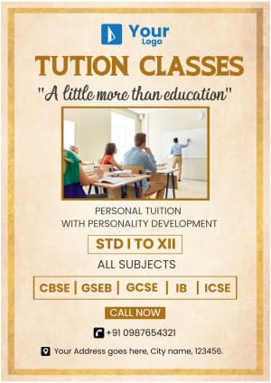 Tution Classes (A4) marketing poster