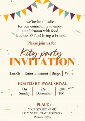 Kitty Party Invitation poster