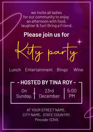 Kitty Party Invitation custom template