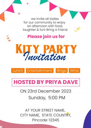 Kitty Party Invitation Instagram banner