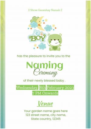 Naming Ceremony (Invitation) ad template