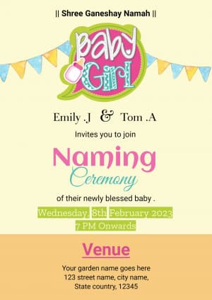 Naming Ceremony (Invitation) Facebook Poster