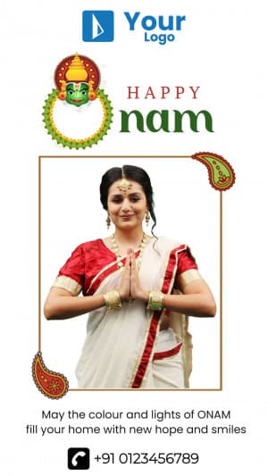 Onam Story Template Instagram Post template