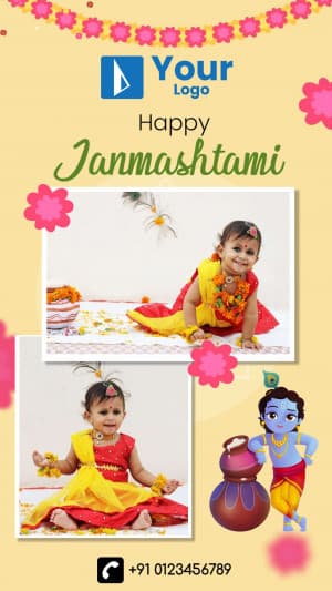 Janmashtami Story Template poster Maker